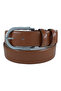 Women's Stoned Silver Buckle 100% Genuine Leather 3.5 cm Wide Belt - 3