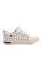 10206 White Lace-Up Genuine Leather Men's Sneakers