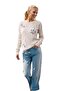 Women's Knitwear Beige Floral Embroidery Embroidered Long Sleeve Sweater - 3
