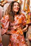 Mini Orange Floral Patterned Dress - 3
