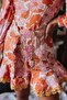 Mini Orange Floral Patterned Dress - 7