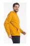 Mustard Yellow Printless Hooded Sweatshirt with Kangaroo Pocket - 2