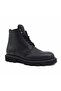 4536 حذاء رجالي من الجلد الطبيعي باللون الأسود مع فرو حقيقي
