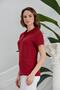 Women's Claret Red Polo Neck T-Shirt - 5