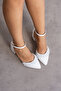 White Pearl Bead Detailed Evening Dress Shoes - 2