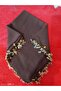 Handmade Crystal Drop Beaded Writing, Cheesecloth Yemeni, Scarf, 4 Edge-Embroidered - 2