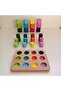 Solid Wooden Game with Matching Table Cylinders and 12 Balance Blocks Set of 2 - 8
