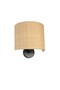 Wicker Rattan - Oval Sconce with Lampshade - 2