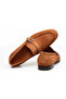 Tan Color Laceless Genuine Leather Suede Shoes - 2