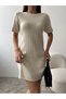 Crew Neck - Short Sleeve Knitwear Dress - 4