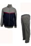 Men's Zippered Cotton Thick Fabric Stand Collar Tracksuit Set - 2
