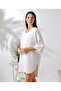 White 4 Layer Muslin Hooded Adult Women's Poncho - 3
