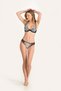 Women's Black and White Patterned Underwire Bra Bralet Set