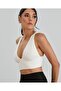 Aurafit Ribbed Back Cross Deep Cut Padded Sports Bra/Bustier-9036 - 4