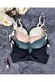 Daily Use Laser Cut Push-up Supported Soft Bra (Ecru, Powder, Black, Green) - 6