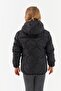 Girl's Onion Pattern Water and Windproof Fiber Black Hooded Coat - 3
