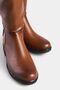 Tan Color Side Zipper Rubber Sole Buckle Round Toe Women's Boots - 3
