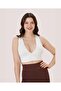 Aurafit Ribbed Back Cross Deep Cut Padded Sports Bra/Bustier-9036