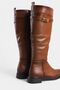 Tan Color Side Zipper Rubber Sole Buckle Round Toe Women's Boots - 4
