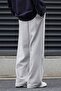 Men's Wide Leg Stripe Detailed Gray Logo Baggy Sweatpants - 3