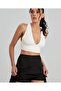 Aurafit Ribbed Back Cross Deep Cut Padded Sports Bra/Bustier-9036 - 7