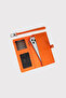 Astana Belt Buckle Zipper Wrist Strap Phone Compartment Croco Pattern Orange Women's Wallet - 2