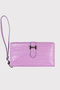 Astana Belt, Zipper, Wrist Strap, Phone Compartment, Croco Pattern, Lilac Women's Wallet