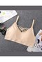 Daily Use Soft Bralette with Lacing Detail on the Front and Pad - 3