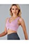 Aurafit Women's Croptop/Bustier with Gathered Front and Crisscross Back
