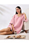 Pink 4 Layer Muslin Hooded Adult Women's Poncho - 3