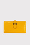 Astana Belt Buckle Zipper Wrist Strap Phone Compartment Croco Pattern Yellow Women's Wallet - 4