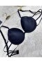 Le Jardin Valeria Ribbed and Stoned Micro Push-Up Bra with String Detail on the Back - 7007 - 4