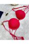 Le Jardin Valeria Ribbed and Stoned Micro Push-Up Bra with String Detail on the Back - 7007 - 2