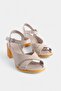 Stone Genuine Leather Cross Strap Ankle-Tie Women's Heeled Shoes - 2