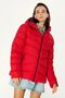Red Women's Coat - Waterproof and Windproof, Padded - 3