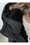 Black Baby Boy Coat with Plush Fur Inside and Stable Hood - 8