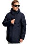 Men's Navy Blue Hooded Windproof Winter Coat & Coat & Parka - 5