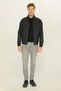 Men's Black Windproof Ultra Light Stand Collar Black Sports Coats - 2