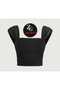 Women's Black Crop Bustier Gathered Draped Sleeves Silk Jersey Crop Bustier - 3