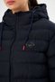 Women's Navy Blue Fiber Windproof Hooded Inflatable Sports Winter Coat - 4