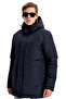 Men's Navy Blue Hooded Windproof Winter Coat & Coat & Parka - 4
