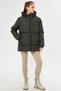 Women's Khaki Fiber Windproof Hooded Inflatable Sports Winter Coats - 2