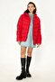 Red Women's Coat - Waterproof and Windproof, Padded - 2