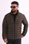 Men's Khaki Inflatable Gel Fiber Filled Coat - 6
