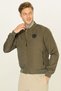 Men's Khaki College Collar Wind-Resistant Seasonal Sports Coat - 3