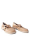 Powder Color Cross-Strapped Short Heeled Patent Leather Women's Ballerinas - 2