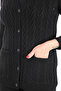 Women's V-Neck Thick Wool Goose Feet Patterned Knitwear Buttoned Pocketed Mother Vest - 3