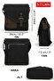 Cappadocia Genuine Leather Water Resistant 4035 Teos Dark Black Postman Shoulder Waxed Canvas Laptop Bag - 3