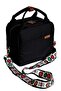 Black Waterproof Thermal Food Carrying Bag Lunch Box with Pattern and Black Shoulder Strap