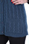 Women's V-Neck Thick Wool Goose Feet Patterned Knitwear Buttoned Pocketed Mother Vest - 3